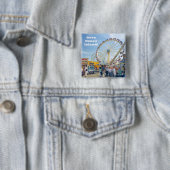 コニ救ーアイランド！四角ボタン（青） 缶バッジ (インサイチュ)