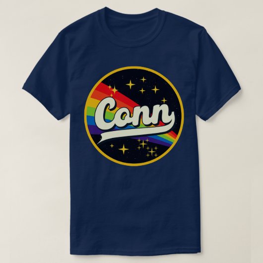 コネインレインボーイン宇宙ヴィンテージスタイル Tシャツ (デザイン正面)