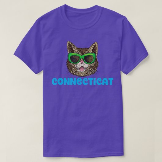 コネクチカットおもしろい州キャットプン Tシャツ (デザイン正面)
