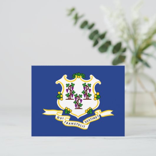コネクチカット州旗、コネチカット州旗 ポストカード (スタンド正面)