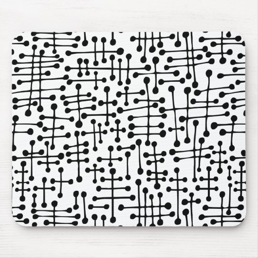 コネクテッドスポット – 白の黒 マウスパッド (正面)