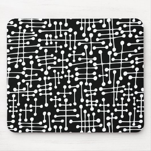 コネクテッドスポット – 白（黒） マウスパッド (正面)
