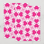 コネクテッドハートホワイトバレンタインデーにホットピンク シーズンカード (正面/裏面)