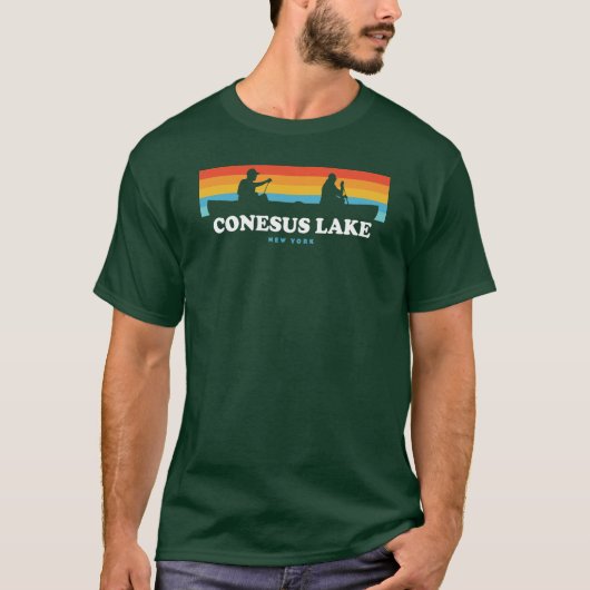 コネサス湖 ニューヨーク カヌー Tシャツ (正面)