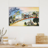 コネチカットからの挨拶ヴィンテージ ポスター (キッチン)