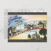 コネチカットからの挨拶ヴィンテージ ポストカード (正面/裏面)