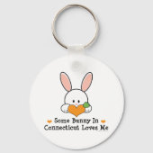 コネチカットのいくつかのバニーは私のキーチェーンを愛している キーホルダー (正面)