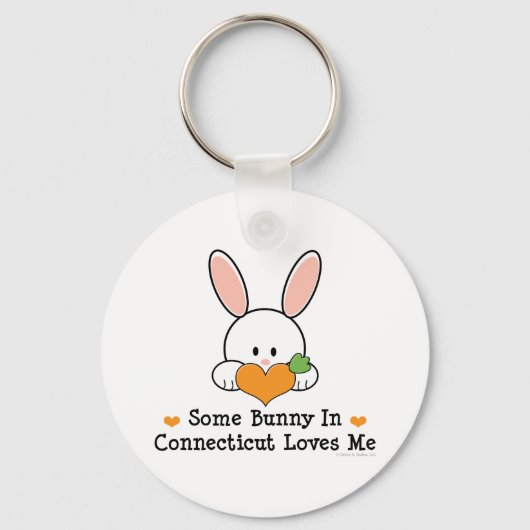 コネチカットのいくつかのバニーは私のキーチェーンを愛している キーホルダー (正面)