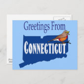 コネチカットのアメリカ人のロビンの国家からの挨拶 インビテーションポストカード (正面/裏面)