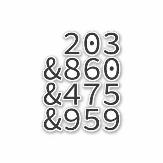 コネチカットのエリアコード シール (正面)