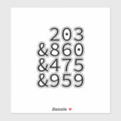 コネチカットのエリアコード シール (シート)