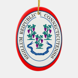 コネチカットのクリスマスオーナメント* セラミックオーナメント