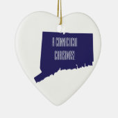 コネチカットのクリスマスパーソナライズされたオーナメント セラミックオーナメント (右)