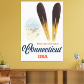 コネチカットのスキー キャンバスプリント (インサイチュ (リビング))