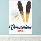 コネチカットのスキー キャンバスプリント (インサイチュ (ウッドフロア))