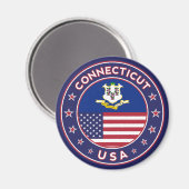 コネチカットのステッカー、米国州 マグネット (正面/裏面)
