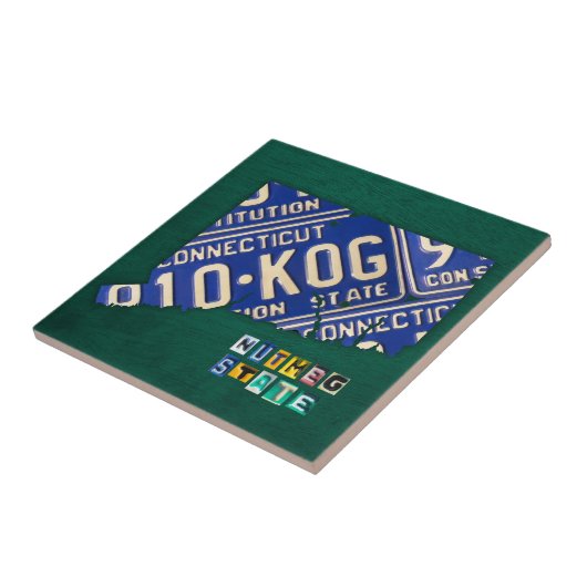 コネチカットのナンバープレートの地図のセラミックタイル タイル (側面)