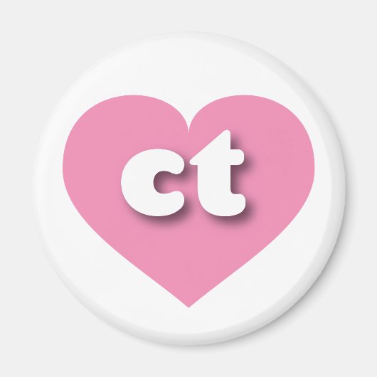 コネチカットのピンクハート – 私はctが大好き マグネット (正面)