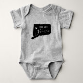 コネチカットのホームグロウン州ティー ベビーボディスーツ (正面)
