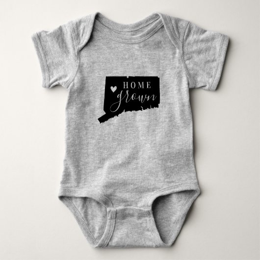 コネチカットのホームグロウン州ティー ベビーボディスーツ (正面)