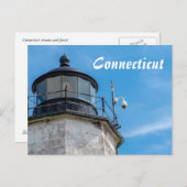 コネチカットのライトハウス写真カード ポストカード (正面/裏面)