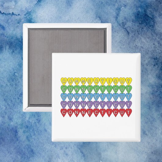 コネチカットのレインボーハートパターン マグネット