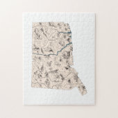 コネチカットのヴィンテージの写真の地図 ジグソーパズル (縦)