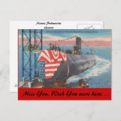 コネチカットの原子海底進水 ポストカード (正面/裏面)