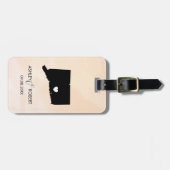 コネチカットの地図の結婚式の荷物のラベル、カップルの名前 ラゲッジタグ (正面横)