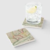 コネチカットの地図 ストーンコースター (横)