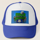 コネチカットの地図、文字フェイク、四半期、旗の景色 キャップ (正面)