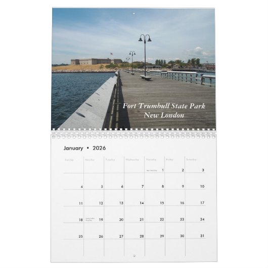 コネチカットの州立公園 カレンダー (1月 2026)