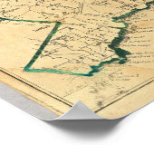 コネチカットの正しい地図 ポスター (角)