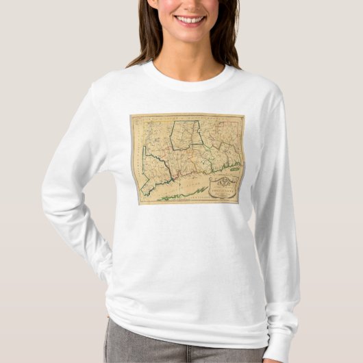 コネチカットの正しい地図 Tシャツ (正面)