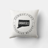 コネチカットの郵便番号ピロー クッション (裏面)