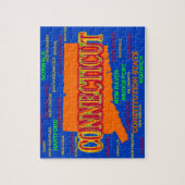 コネチカットの都市および町の州のプライドの地図 ジグソーパズル (縦)