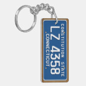 コネチカットの1976年のヴィンテージのナンバープレートKeychain キーホルダー (正面左)
