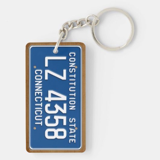 コネチカットの1976年のヴィンテージのナンバープレートKeychain キーホルダー (裏面)