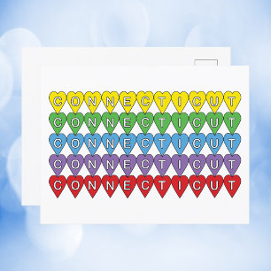 コネチカットカラフルハート ポストカード