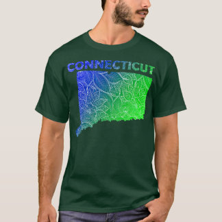 コネチカットカラフル州のマンダラアートマップと文字 Tシャツ