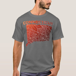 コネチカットカラフル州のマンダラアートマップと文字 Tシャツ