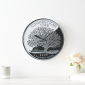 コネチカットフェイク州クォーターチャーターオークツリー ラージ壁時計 (ホーム)