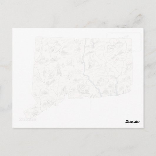 コネチカットヴィンテージ写真マップアンティークグラフ ポストカード (裏面)