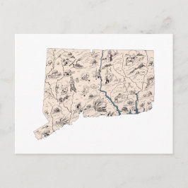 コネチカットヴィンテージ写真マップアンティークグラフ ポストカード