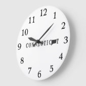 コネチカット名(州字付き) ラージ壁時計 (傾斜)