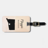 コネチカット地図ラゲッジタグ、ウェディングパーティーウェルカム ラゲッジタグ (正面横)