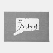 コネチカット家族モノグラム州ドormat ドアマット (正面)