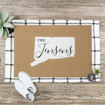 コネチカット家族モノグラム州ドormat