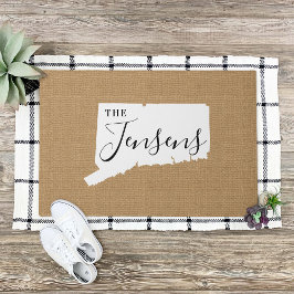 コネチカット家族モノグラム州ドormat ドアマット