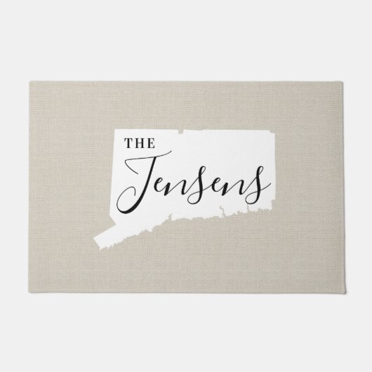 コネチカット家族モノグラム州ドormat ドアマット (正面)